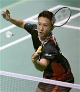 男子シングルス２回戦で勝利した桃田賢斗（けんと）＝２０１５年１２月３日、東京都渋谷区の代々木第二体育館（共同）