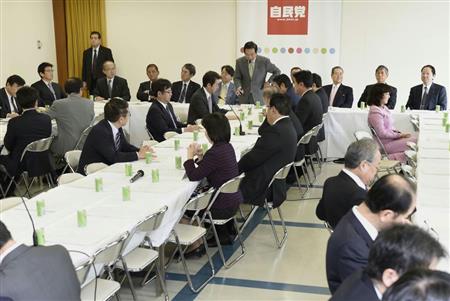 自民党本部で開かれた税制調査会総会＝１０日、東京・永田町の党本部