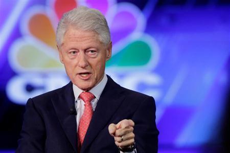 ビル・クリントン元米大統領＝２０１５年９月２８日、米ニューヨーク（ＡＰ）