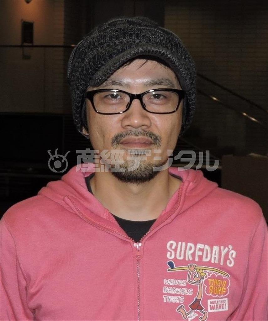 舞台「そして母はキレイになった」の作・演出の田村孝裕さん＝２０１５年１２月３日（藤沢志穂子撮影）