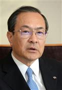 インタビューに答える東芝の室町正志社長＝２８日、東京都港区の東芝本社