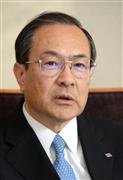 利益水増し問題で収益力低下の再生を目指す、東芝の室町正志社長＝２８日、東京都港区（寺河内美奈撮影）