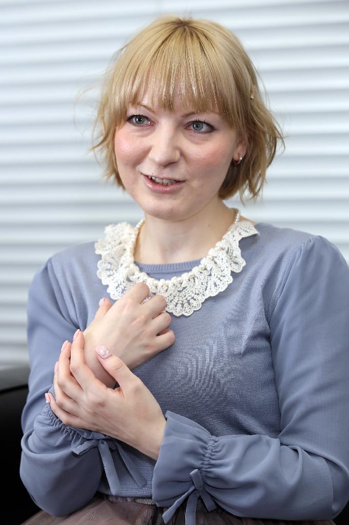 ロシア人声優ジェーニャさん＝東京都千代田区（早坂洋祐撮影）