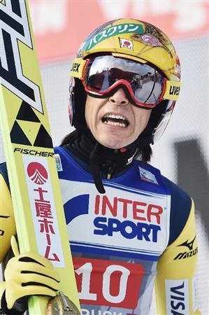 ７位となった葛西紀明＝２０１６年１月３日、オーストリア・インスブルック（ゲッティ＝共同）