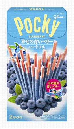 江崎グリコが１２日から新発売する「幸せの青いベリーポッキー＜ハートフル＞」