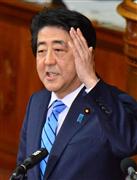 衆院本会議の代表質問で、民主党の岡田克也代表の質問に答える安倍晋三首相＝６日午後、国会・衆院本会議場（斎藤良雄撮影）