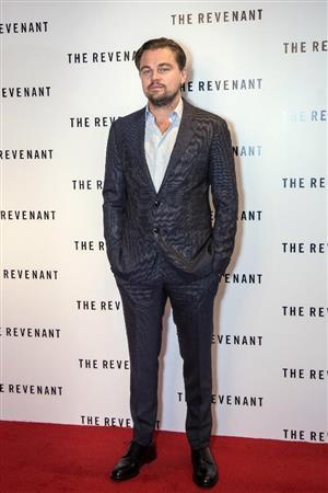 米俳優のレオナルド・ディカプリオさん＝２０１５年１２月６日、英国・首都ロンドン（ＡＰ）