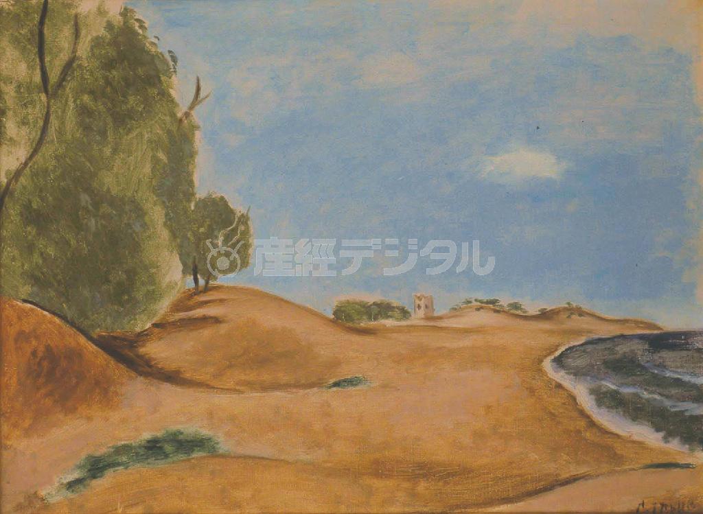 井上長三郎「浜辺」１９３２～４０年ごろ（堀良慶さん所有、提供写真）