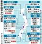 審査申請済みの１６原発＝２０１６年１月１１日現在。※丸数字は号機。★は東京電力福島第１原発と同じ「沸騰水型軽水炉」