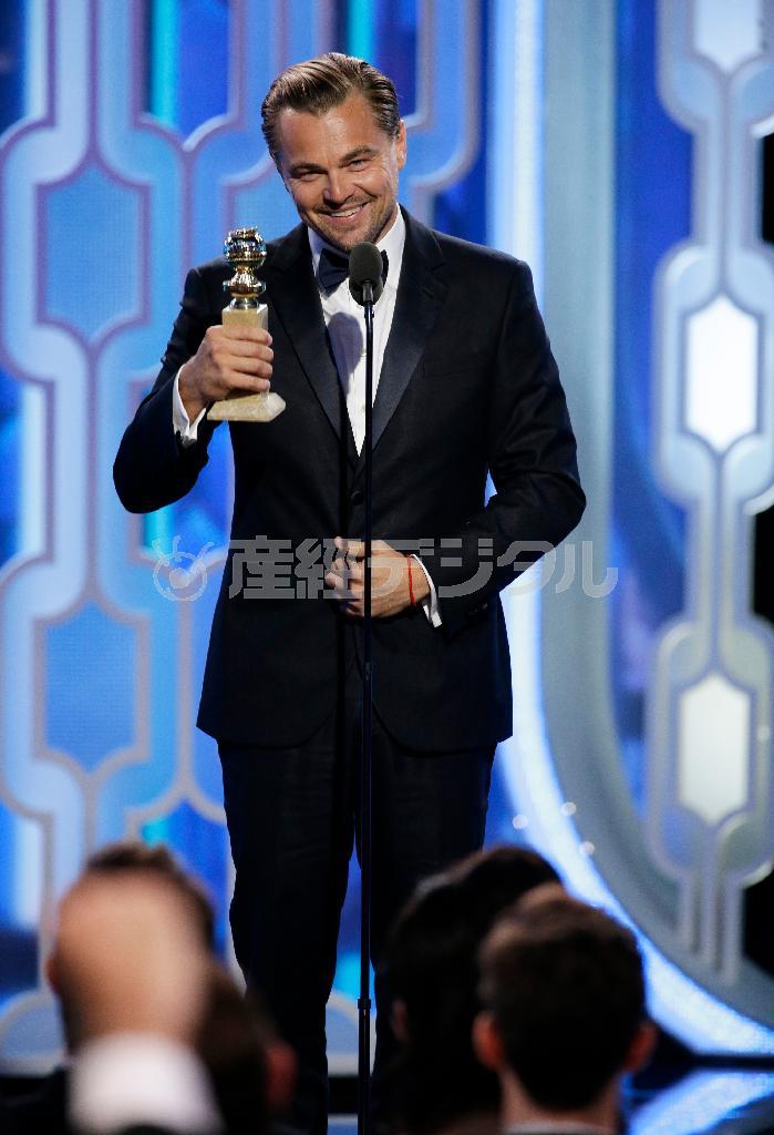 米俳優、レオナルド・ディカプリオさん＝２０１６年１月１０日、米カリフォルニア州ビバリーヒルズ（ＡＰ）