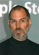 米アップルの創業者、スティーブ・ジョブズ氏（１９５５～２０１１年）＝２００３年１１月２７日、東京都中央区銀座（後藤徹二撮影）