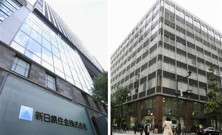 新日鉄住金本社が入るビル（左）と日新製鋼本社が入るビル