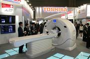 東芝メディカルシステムズのＣＴ（コンピューター断層撮影）装置＝昨年４月、横浜市西区のパシフィコ横浜