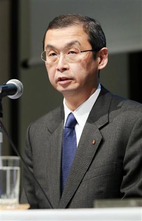 米国での欠陥エアバッグの民事制裁金について、会見で話すタカタの高田重久会長兼社長＝２０１５年１１月０４日、東京都港区（早坂洋祐撮影）