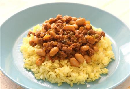 チリコンカン＿カレー風味。※５１０ｋｃａｌ、塩分１．９グラム（１人分）