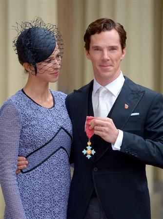 英俳優、ベネディクト・カンバーバッチさん（右）＝２０１５年１１月１０日、英国・首都ロンドン（ＡＰ）