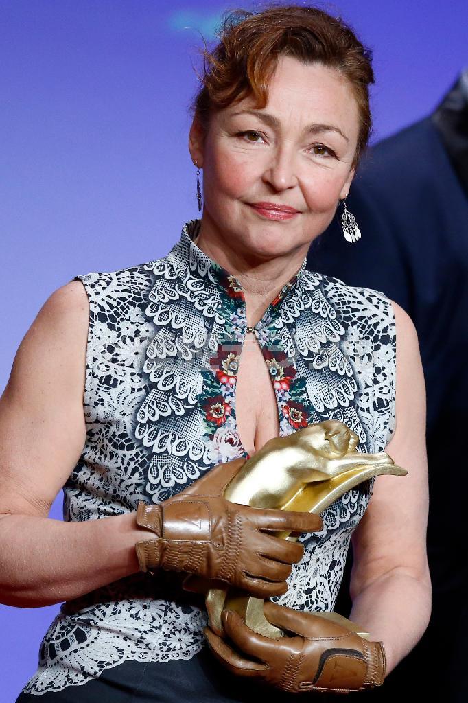 仏女優、カトリーヌ・フロさん＝２０１６年２月８日、フランス・首都パリ（ＡＰ）