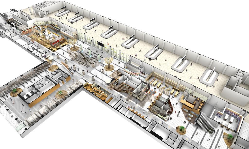 伊丹空港ターミナルビル改修工事の完成予想図