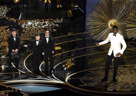 米アカデミー賞の寸劇に登場したアジア系の子供たち＝２月２８日、ハリウッド（ＡＰ）