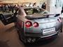 日産自動車が国内初披露したスポーツ車「ＧＴ－Ｒ」の２０１７年モデル。後部両端のデザインを変え、車体周辺の乱気流を抑えた＝１日、横浜市西区高島の日産グローバル本社ギャラリー（会田聡撮影）