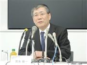 記者会見する三菱重工業の宮永俊一社長＝２５日午後、東京都港区