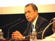 日本記者クラブで会見する東京ガスの広瀬道明社長＝９日、東京都千代田区