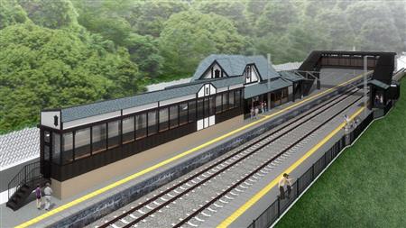 姨捨駅に新設する豪華寝台列車「トランスイート四季島」専用のバーのイメージ（ＪＲ東日本提供）