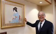 日本画の巨匠、伊東深水氏が香り文化を代表するロングセラー商品「花の花」を一緒に描いた貴重な作品と
