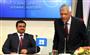 ＯＰＥＣの定時総会後、記者会見するバドリ事務局長（右）ら＝２日、ウィーン（ＡＰ）