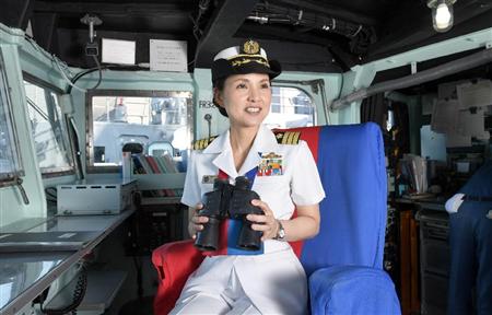 護衛艦「やまぎり」の大谷三穂艦長＝６月２日、神奈川県横須賀市（寺河内美奈撮影）