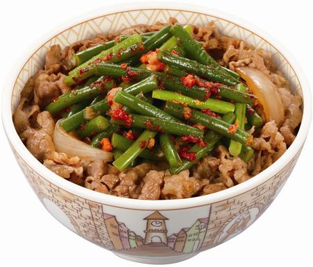 すき家が夏季限定で発売する「ニンニクの芽牛丼」