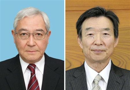 日銀の桜井真審議委員（左）と岩田規久男副総裁