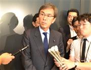 英国でＥＵ離脱派の勝利が確実になったことを受け、緊急に記者会見した石原伸晃経済再生担当相＝２４日午後、内閣府