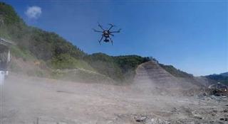 日立建機とテラドローンはドローンを活用した測量サービスの提供を始めた（日立建機提供）