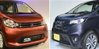 出荷を再開した三菱自動車の「ｅＫワゴン」（左）と日産自動車の「ＤＡＹＺ（デイズ）」