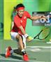 男子シングルス３回戦スロバキア選手にストレート勝ちした錦織圭＝リオデジャネイロ（共同）