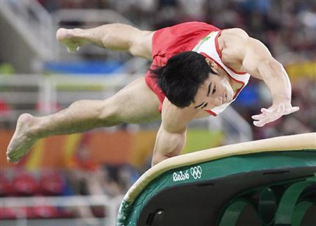 男子跳馬決勝白井健三の演技＝リオデジャネイロ（共同）