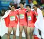 男子４×１００メートルリレー決勝で２位となった日本代表の（左から）山県亮太、飯塚翔太、桐生祥秀、ケンブリッジ飛鳥＝１９日、五輪スタジアム（撮影・桐山弘太）