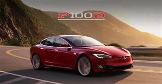 テスラ・モーターズが発表した主力セダン「モデルＳ」の新タイプ「Ｐ１００Ｄ」（同社提供・共同）