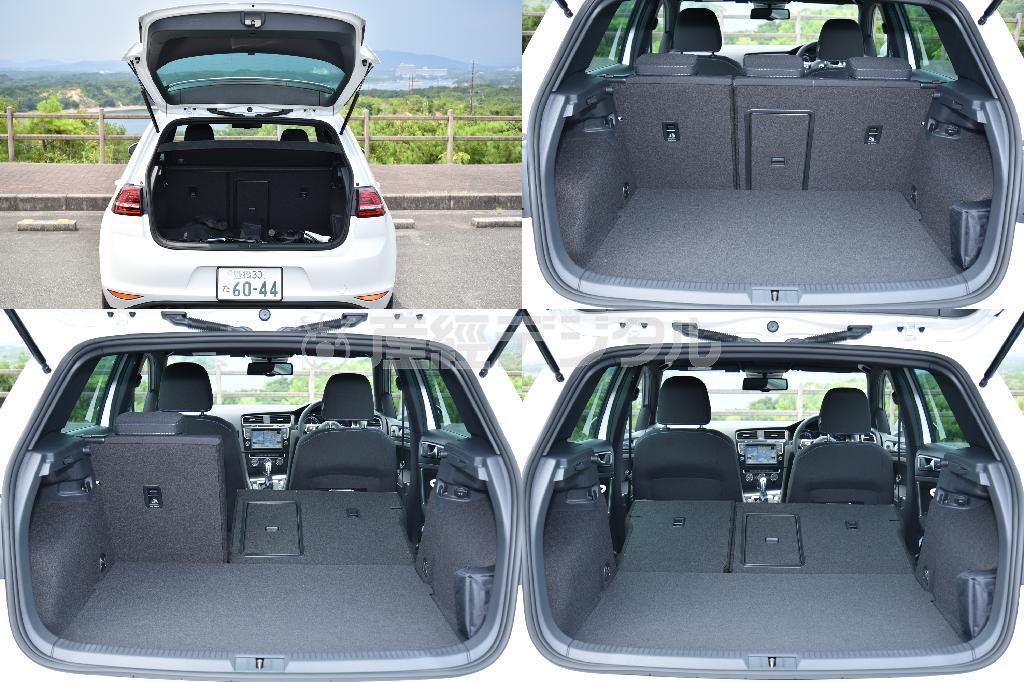 後席は右６：左４の分割可倒式。完全にフラットにはならないが、段差がないので使い易い。ゴルフＧＴＥ