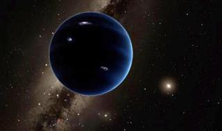 米国のチームが存在の可能性を指摘した第９惑星の想像図。右下の明るい点は太陽（カリフォルニア工科大提供）