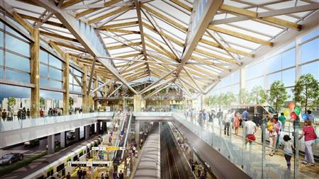 山手線と京浜東北線の品川－田町間に建設する予定の新駅のイメージ（ＪＲ東日本提供）