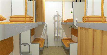 ＪＲ東日本が開業する「ＴｒａｉｎＨｏｓｔｅｌ北斗星」の客室イメージ（同社提供）