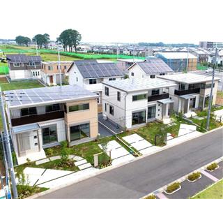 仮想発電所の実証実験が行われる分譲地「スマートハイムシティ研究学園」＝茨城県つくば市（積水化学工業提供）