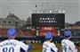 ＣＳ進出決定を伝えるスコアボード＝横浜スタジアム（撮影・荒木孝雄）