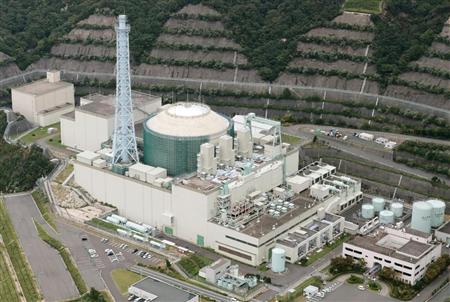 高速増殖炉「もんじゅ」＝２１日午後、福井県敦賀市（共同通信社ヘリから）