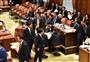 衆院ＴＰＰ特別委員会の開会に抗議し、退室する野党議員ら＝４日午後、国会・衆院第１委員室（斎藤良雄撮影）