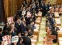 衆院ＴＰＰ特別委員会で、採決に対して抗議する野党議員＝４日午後、国会・衆院第１委員室（斎藤良雄撮影）