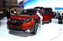 ホンダが初めて一般公開するＳＵＶ「ＣＲ－Ｖ」の新型車＝１６日、米ロサンゼルス（会田聡撮影）