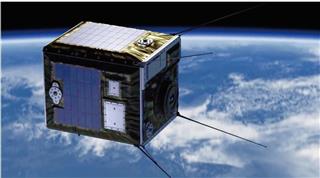 人工流れ星の素となる粒子を積む人工衛星のイメージ（ＡＬＥ提供）